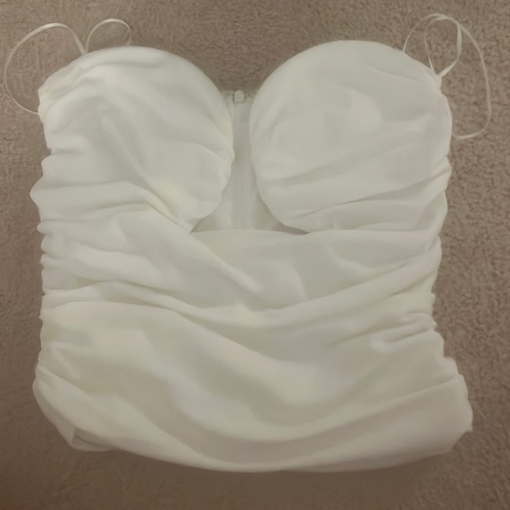 White ruched tube top size small